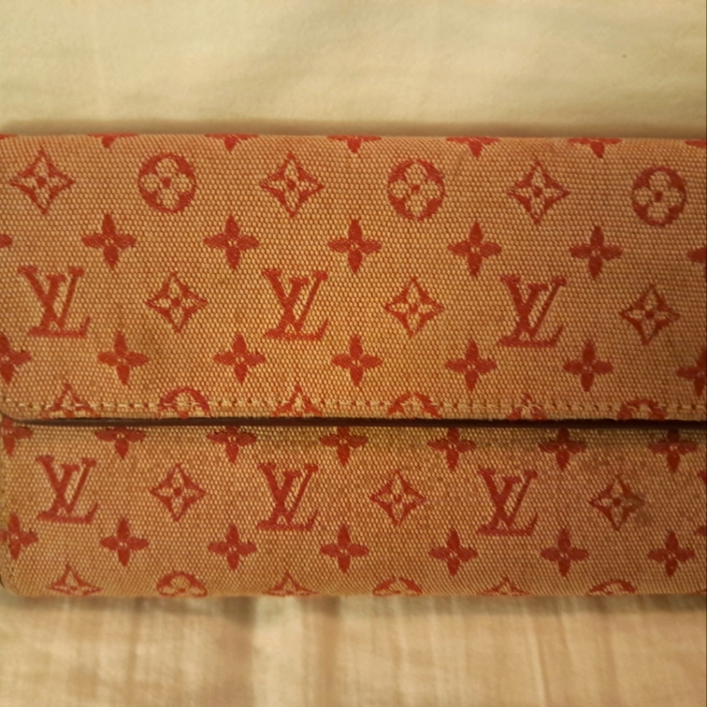 LV RARE vintage authentic  Pink Denim wallet